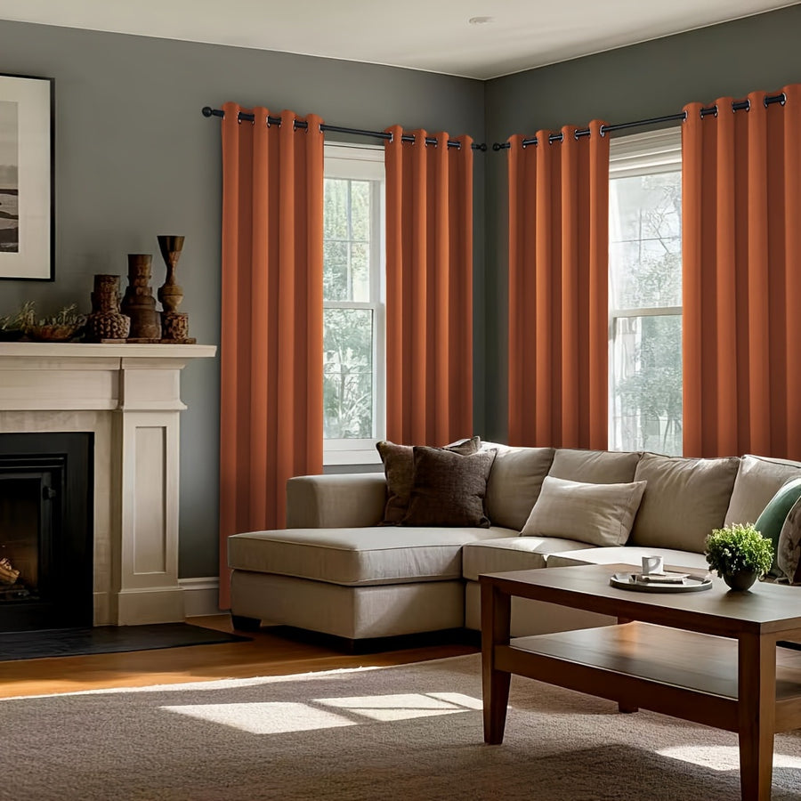 4-Piece Blackout Curtain Set To Keep Your Room Cool And Dark, Bedroom And Living Room, 3-Layer High-Precision Fabric, 99% Blackout Curtains